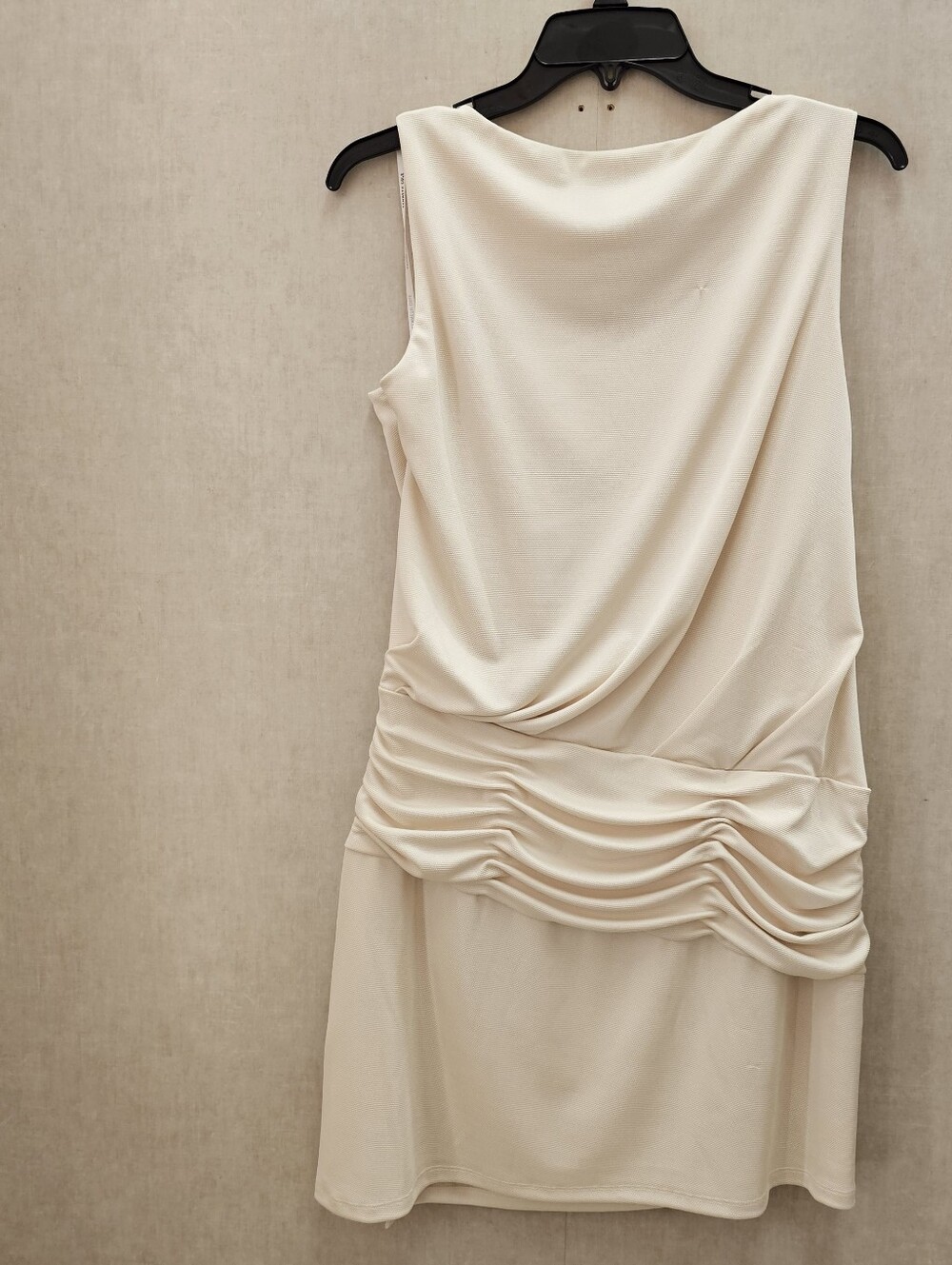 Kenneth Cole Cream Sleeveless Draped Mini Dress